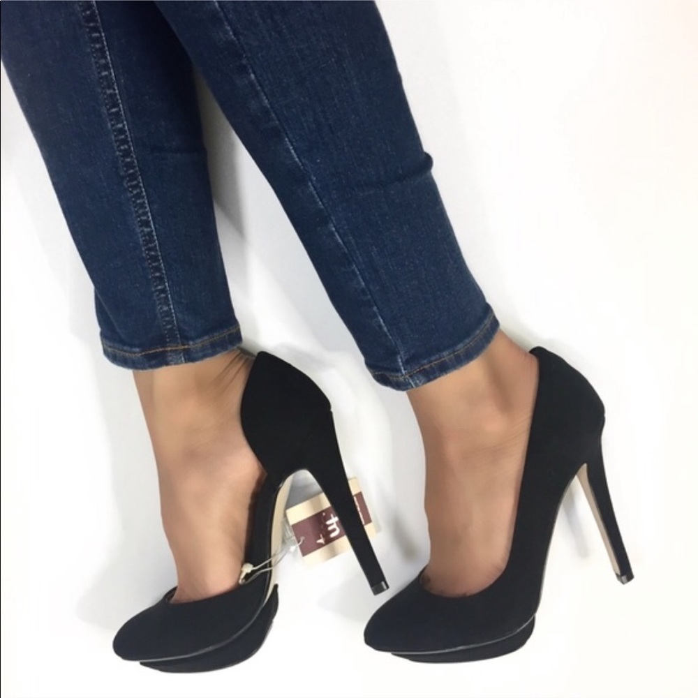 ZARA Black Suede d’Orsay Heels